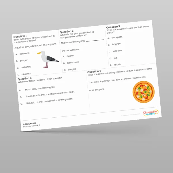 An image of the 5-Minute GPS Summer 1 Week 2 Resource