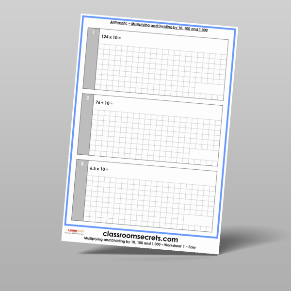 KS2 Multiplying And Dividing By 10 100 And 1 000 Arithmetic Test ...