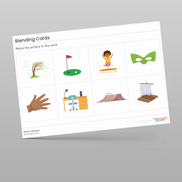 An image of the Blending Cards: CVCC Words Resource