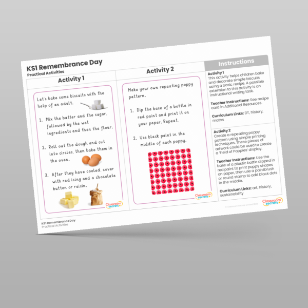 KS1 Remembrance Activities Resource | Classroom Secrets