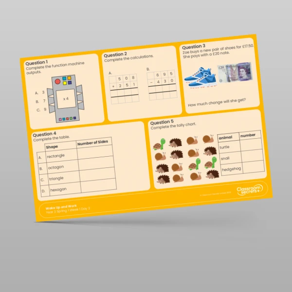 An image of the Spring 1 Week 1 Wake Up and Work Resource