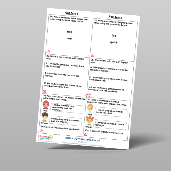 An image of the Past Tense Application and Reasoning Resource