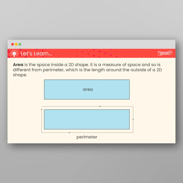 An image of the Area of Rectangles Teaching PPT Resource
