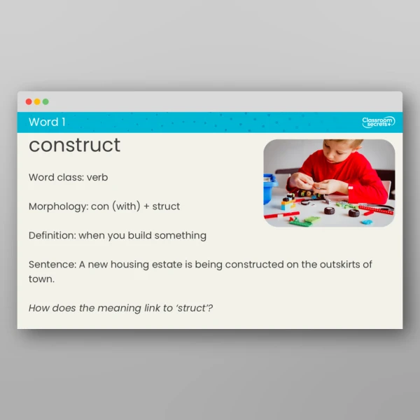 An image of the Summer 1 Week 6 Spelling - S62 Pack 3 - Latin roots: 'struct' Resource