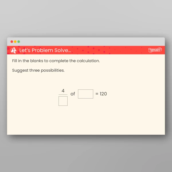 An image of the Fraction of an Amount Teaching PPT Resource