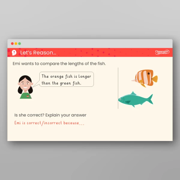 An image of the Compare Lengths and Heights Teaching PPT Resource