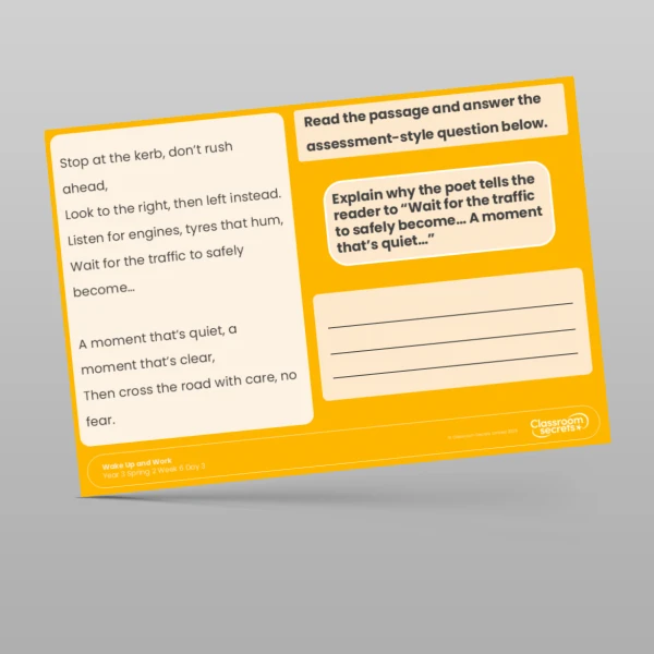 An image of the Spring 2 Week 6 Wake Up and Work Resource