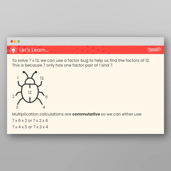 An image of the Use Factor Pairs Teaching PPT Resource