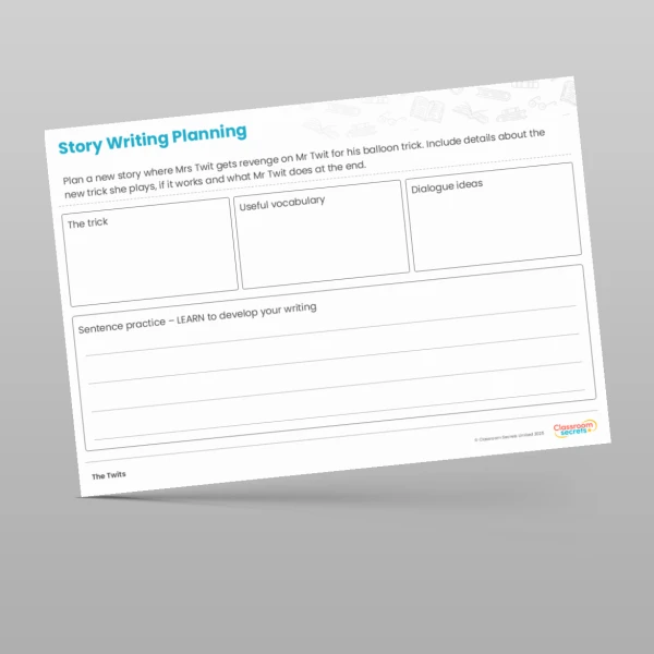 An image of the The Twits Writing Unit Writing Planning and Word Bank Resource