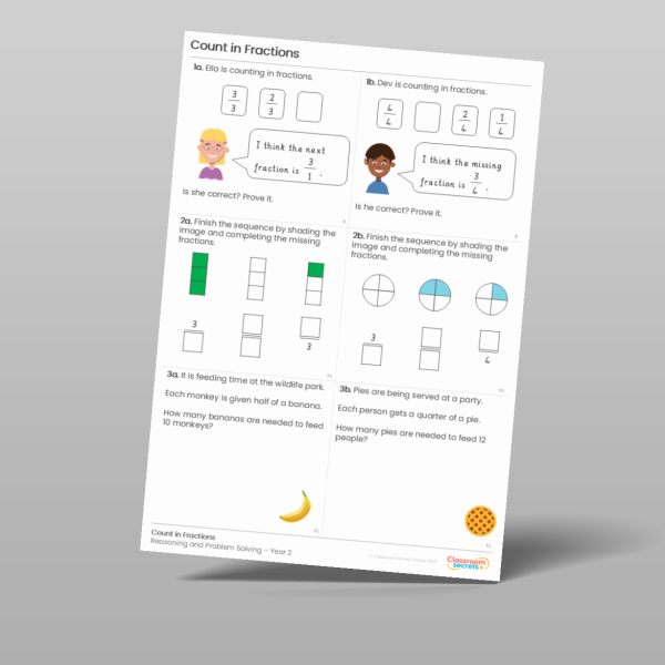 Year 2 Count In Fractions Reasoning And Problem Solving Resource ...