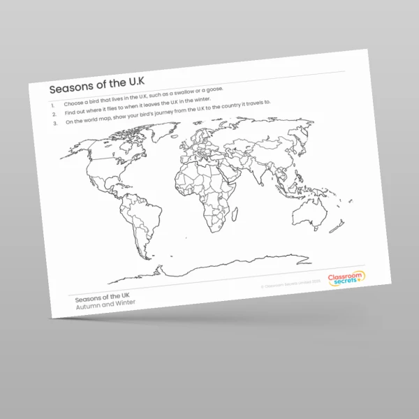 An image of the Autumn and Winter Worksheet Resource