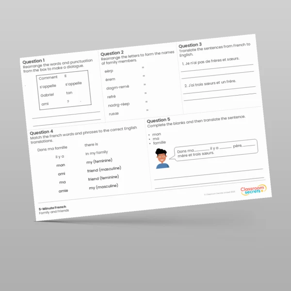 An image of the 5-Minute French Family and Friends Resource