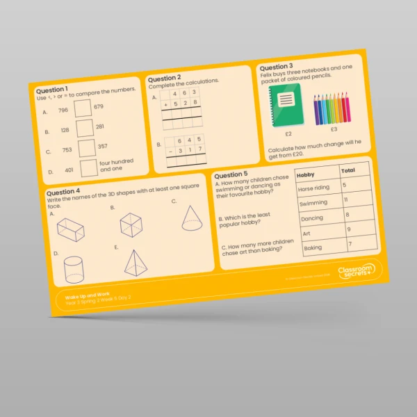 An image of the Spring 2 Week 5 Wake Up and Work Resource