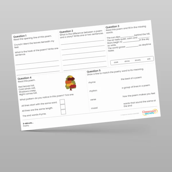 An image of the 5-Minute Poetry Resource