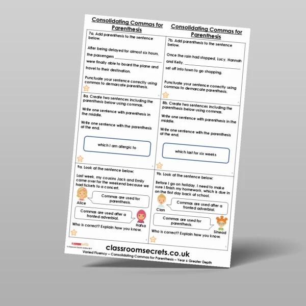 An image of the Consolidating Commas for Parenthesis Application and Reasoning Resource