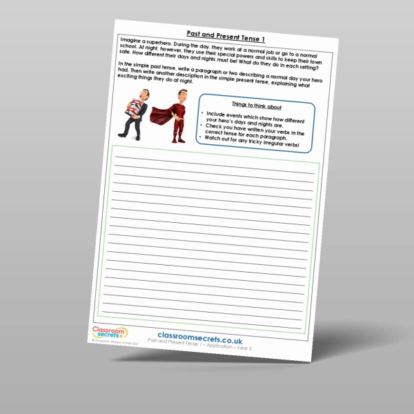 An image of the Past and Present Tense 1 Application Resource
