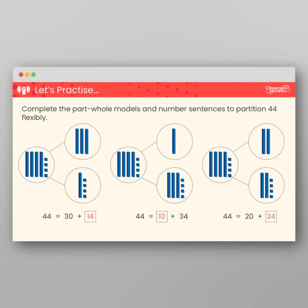 An image of the Partition Numbers to 100 Teaching PPT Resource