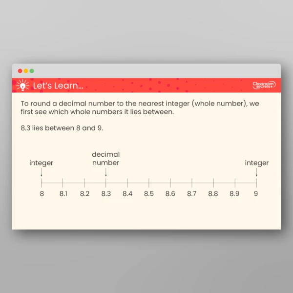 An image of the Round to the Nearest Whole Number Teaching PPT Resource