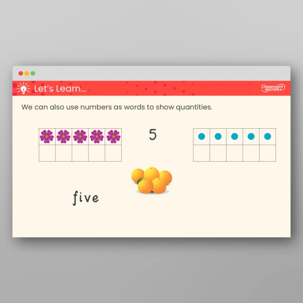 An image of the Recognise Numbers as Words Teaching PPT Resource