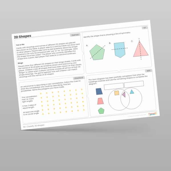 An image of the 2D Shapes Tutor Mat Resource