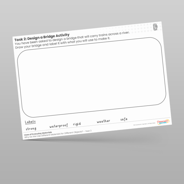 Year 2 Design A Bridge Worksheet Resource | Classroom Secrets