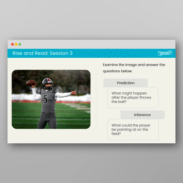 An image of the Rise and Read American Football Resource