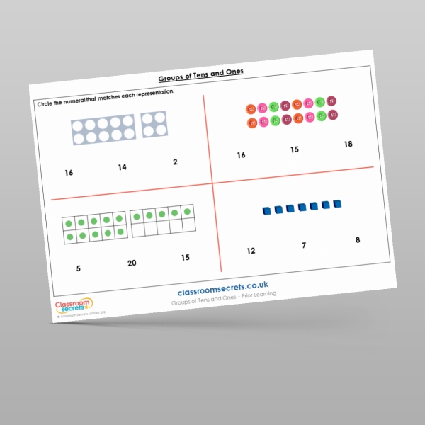 Year 1 Groups Of Tens And Ones Prior Learning Resource | Classroom Secrets