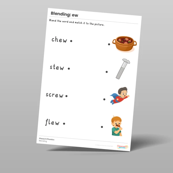An image of the Phonics Blending Activities: ew Resource