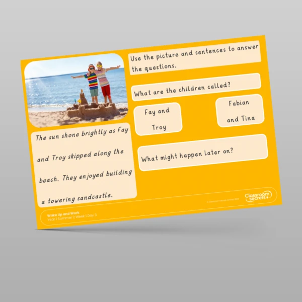 An image of the Summer 2 Week 1 Wake Up and Work Resource