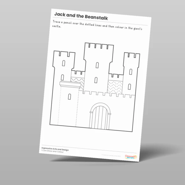 An image of the Jack and the Beanstalk I Can Draw and Colour Resource