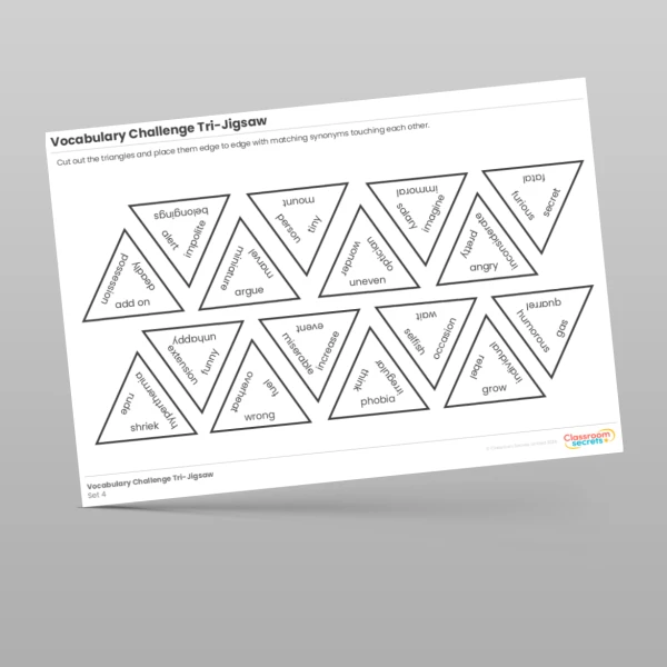 An image of the Vocabulary Challenge Tri-Jigsaw Set 1 Resource