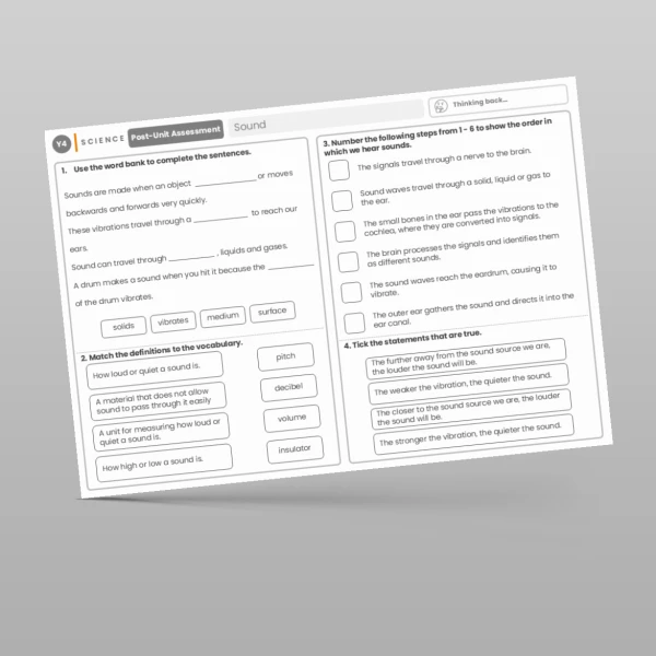 An image of the Sound Post-Unit Assessment Resource
