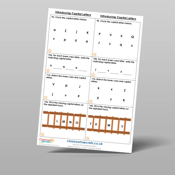 An image of the Introducing Capital Letters Varied Fluency Resource