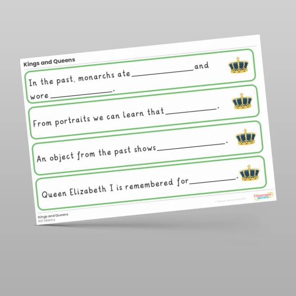 An image of the Kings and Queens Stem Sentences Resource