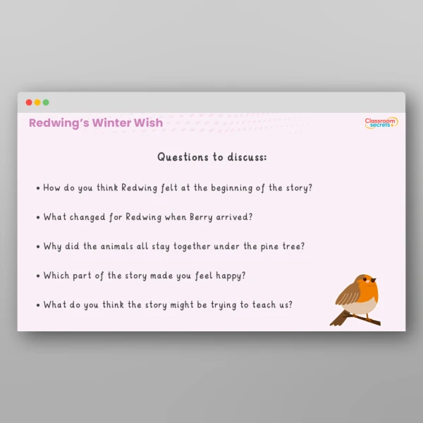 An image of the Redwing's Winter Wish - A Winter Story Resource