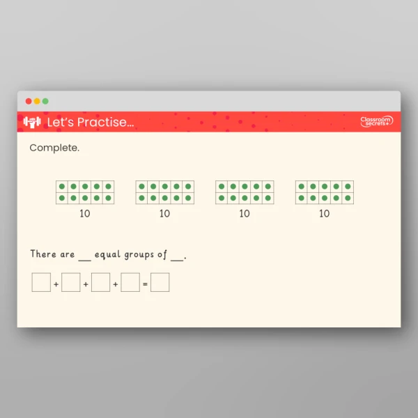 An image of the Add Equal Groups Teaching PPT Resource