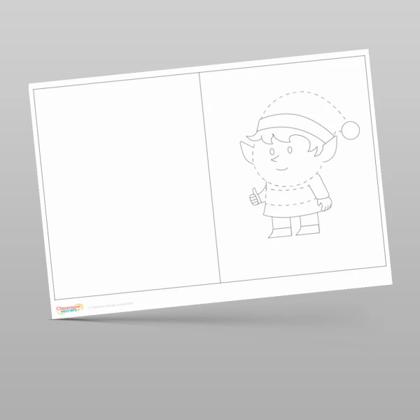 An image of the Christmas Card Colouring Template Resource
