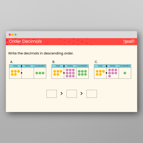 Year 4 Order Decimals Teaching Ppt Resource | Classroom Secrets