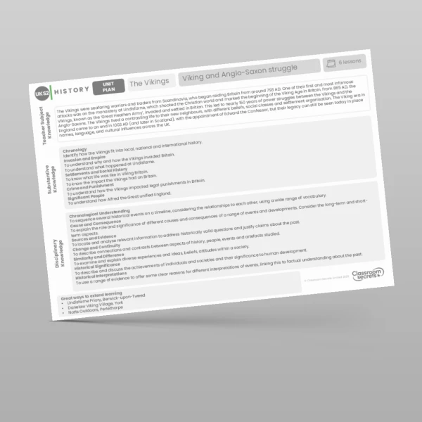 An image of the The Vikings Unit Plan Resource