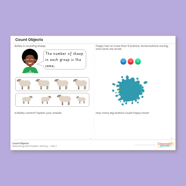 Year 1 Count Objects Place Value within 10 Reasoning and Problem Solving