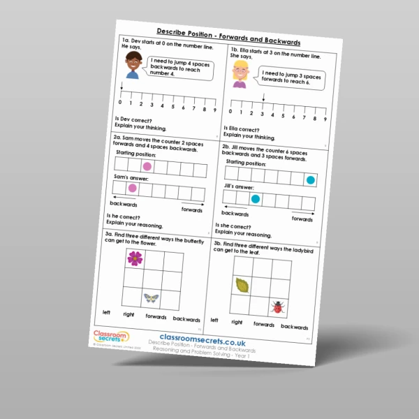 An image of the Describe Position - Forwards and Backwards Reasoning and Problem Solving Resource