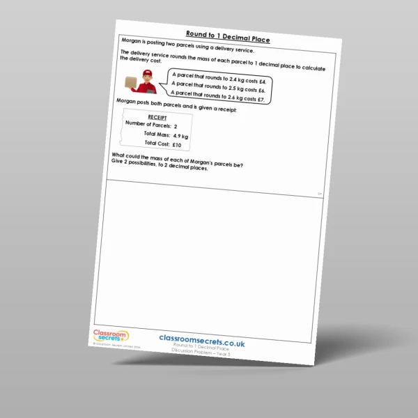 An image of the Round to 1 Decimal Place Discussion Problem Resource