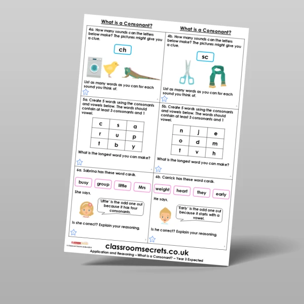 An image of the What is a Consonant? Application and Reasoning Resource