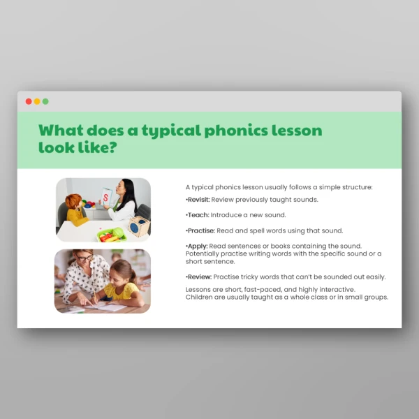An image of the Phonics Information for Parents PPT Resource