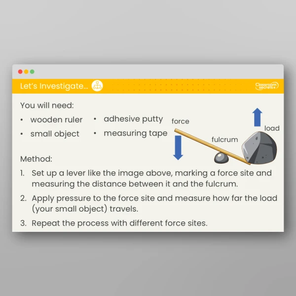 An image of the How do Mechanisms Make Life Easier? Investigation Lesson Resource