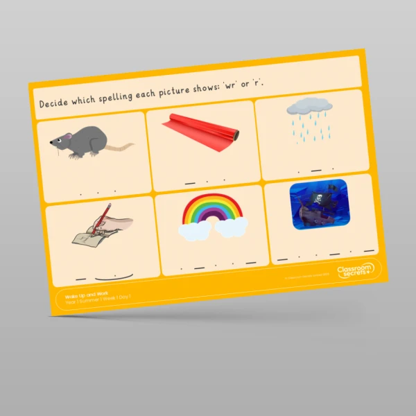 An image of the Summer 1 Week 1 Wake Up and Work Resource