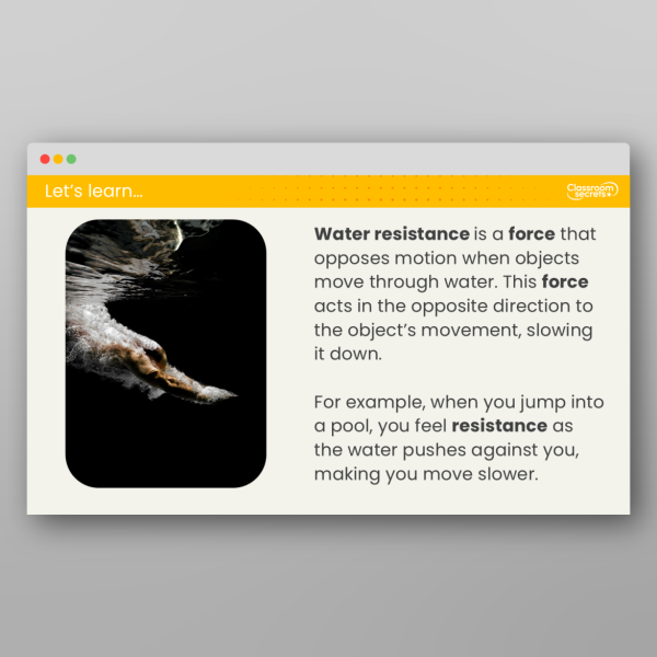 Year 5 What Is Water Resistance And How Does It Affect Moving Objects ...