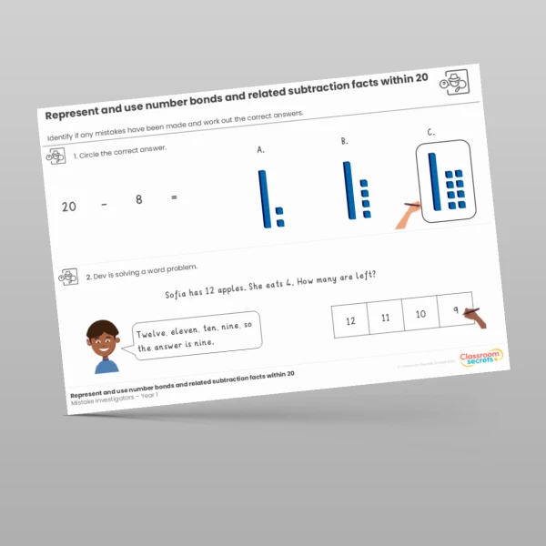 An image of the Addition and Subtraction Mistake Investigators Resource