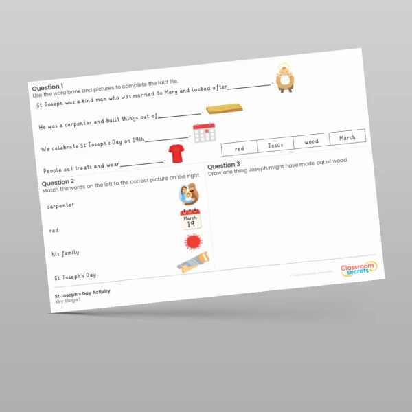 An image of the St Joseph's Day Activity Resource