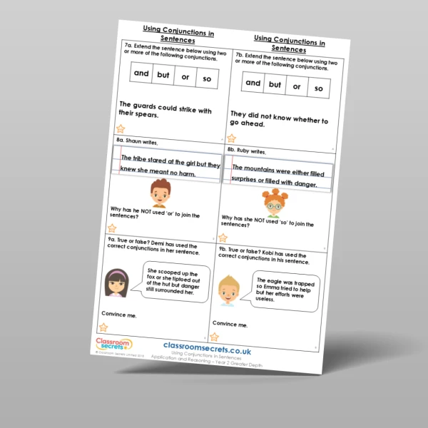 An image of the Using Conjunctions in Sentences Application and Reasoning Resource